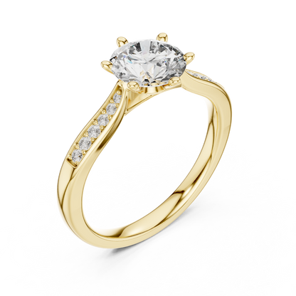 Pave Shoulder Engagement Ring