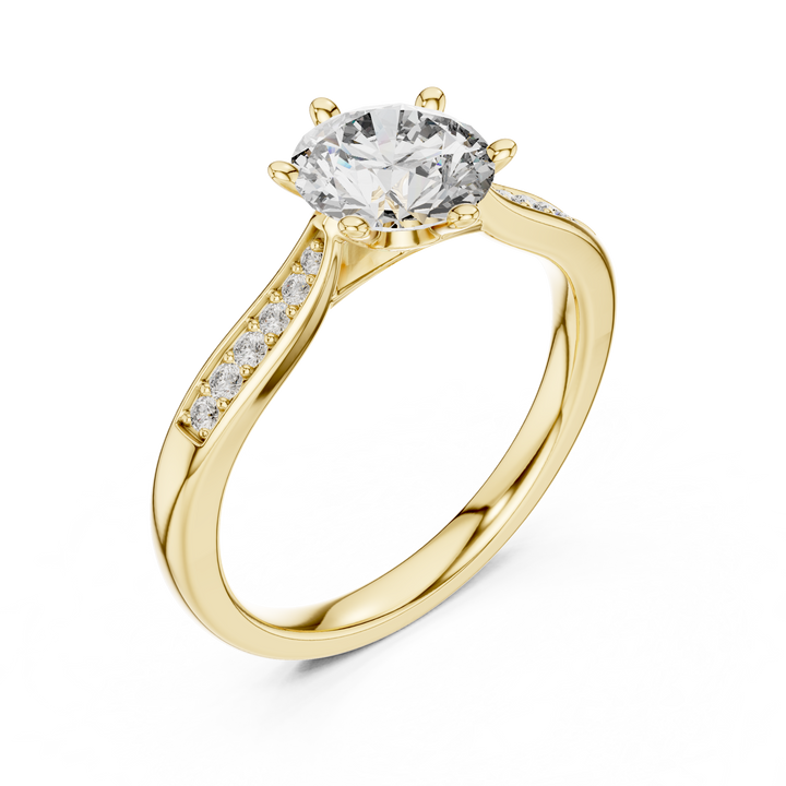 Pave Shoulder Engagement Ring