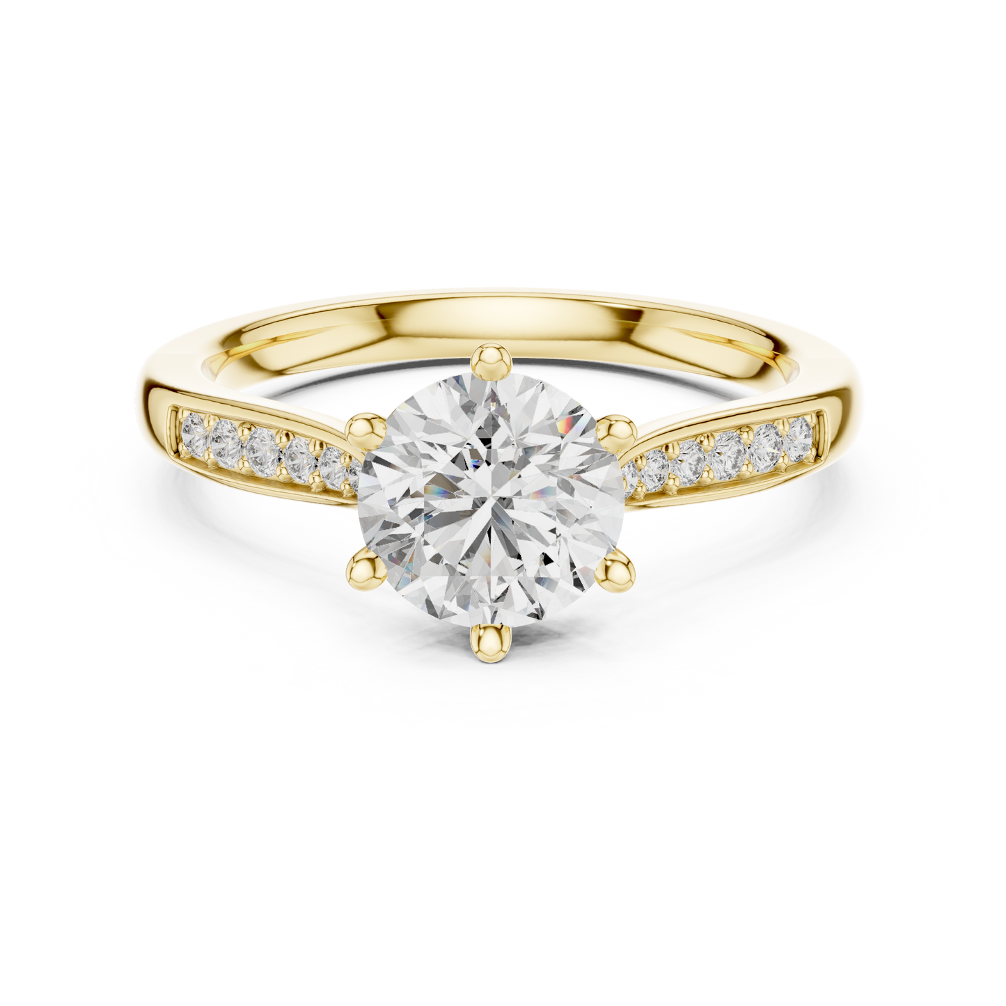 Pave Shoulder Engagement Ring