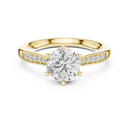 Pave Shoulder Engagement Ring