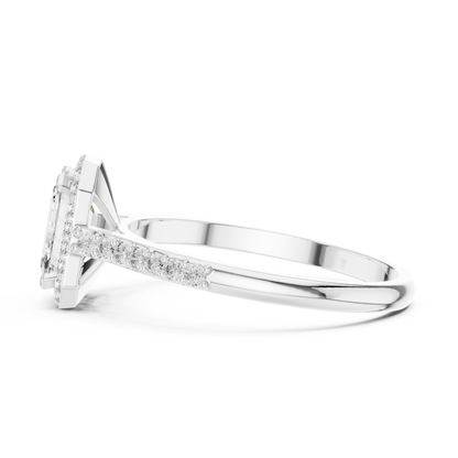 Elegant Emerald Halo PaveRing