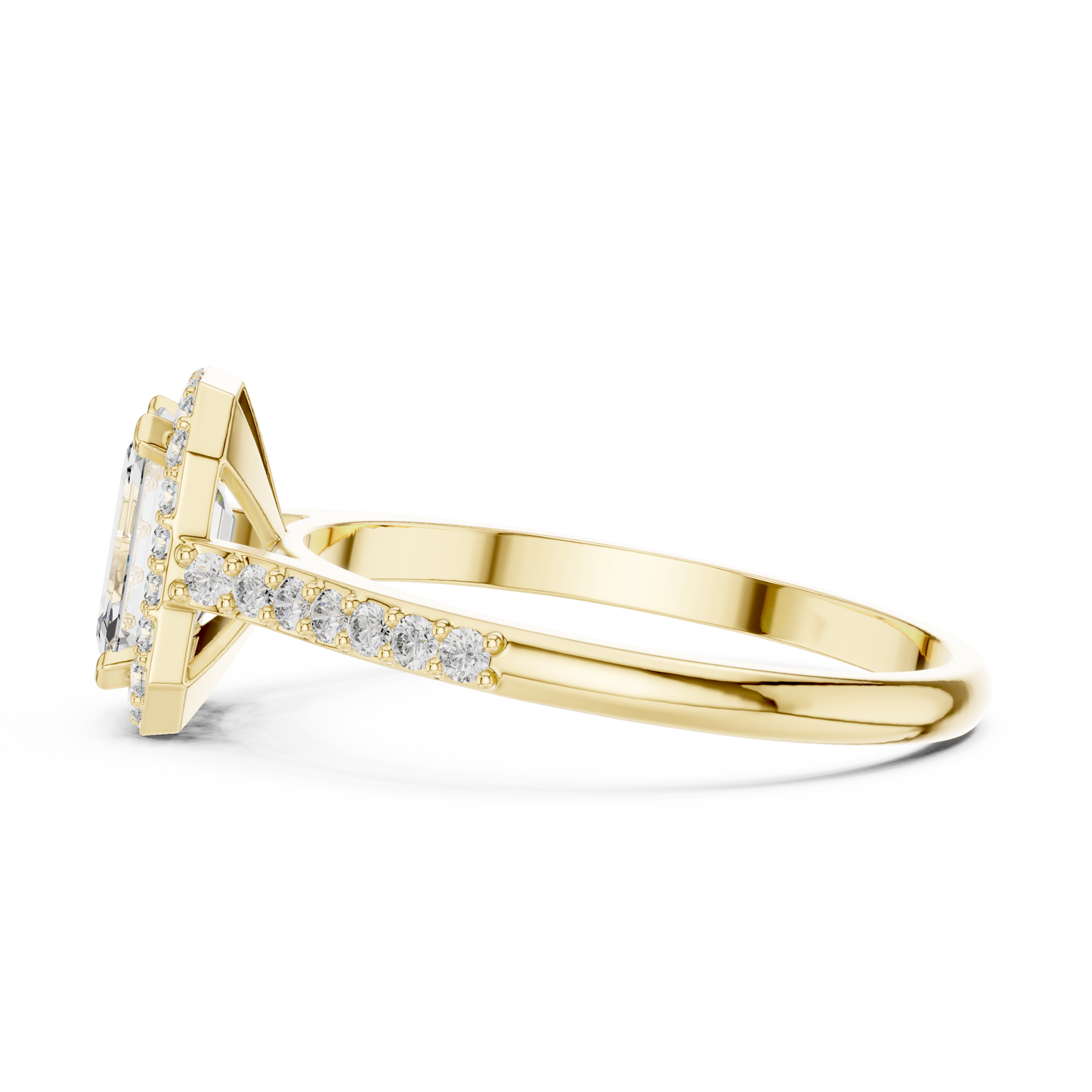 Elegant Emerald Halo PaveRing
