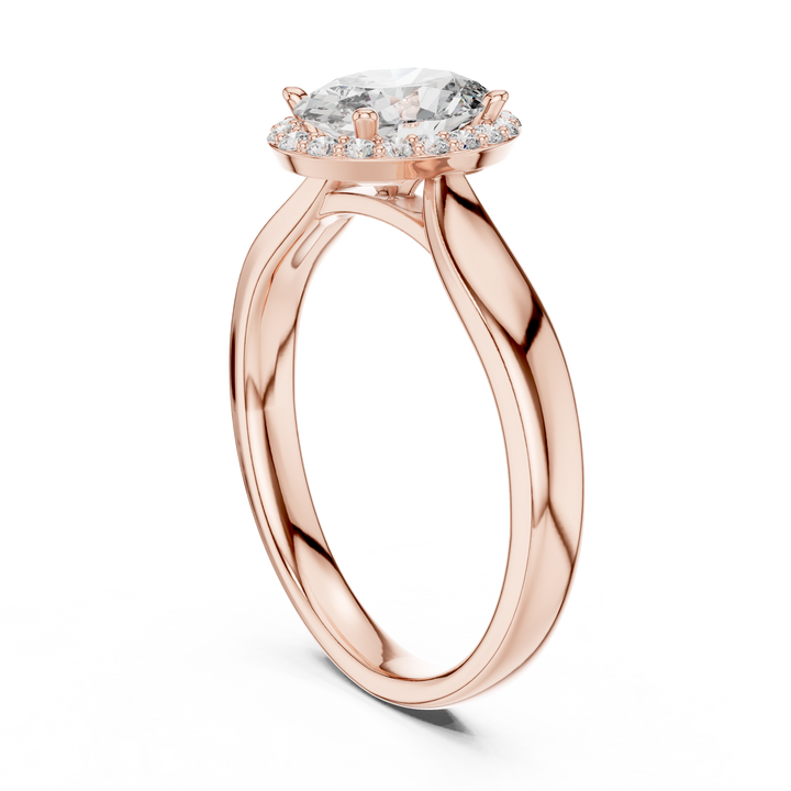 Elegant Oval Cut Halo Engagement Ring