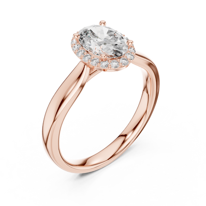 Elegant Oval Cut Halo Engagement Ring