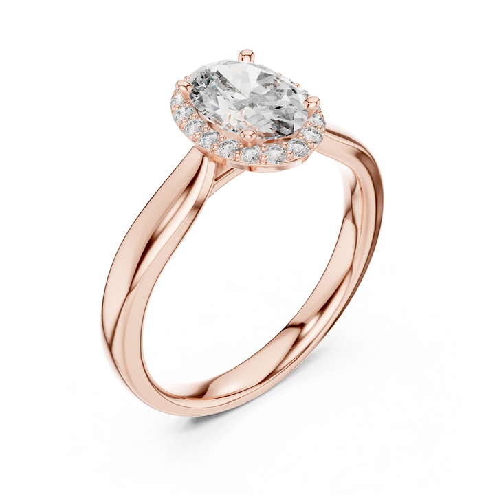 Elegant Oval Cut Halo Engagement Ring