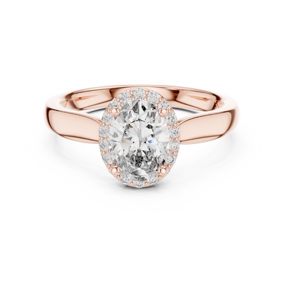 Elegant Oval Cut Halo Engagement Ring