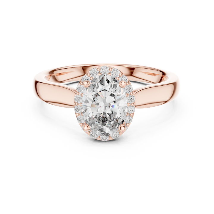 Elegant Oval Cut Halo Engagement Ring