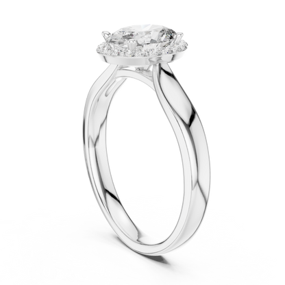 Elegant Oval Cut Halo Engagement Ring