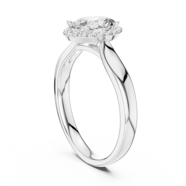 Elegant Oval Cut Halo Engagement Ring