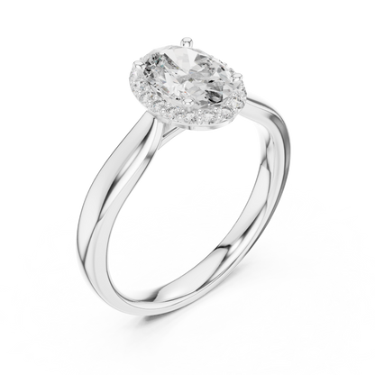 Elegant Oval Cut Halo Engagement Ring