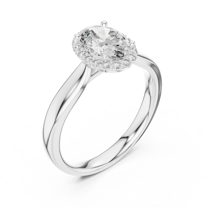 Elegant Oval Cut Halo Engagement Ring