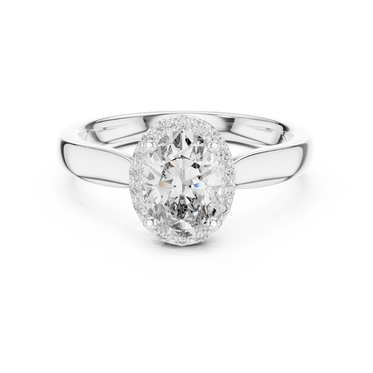 Elegant Oval Cut Halo Engagement Ring