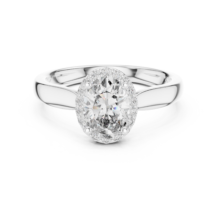 Elegant Oval Cut Halo Engagement Ring