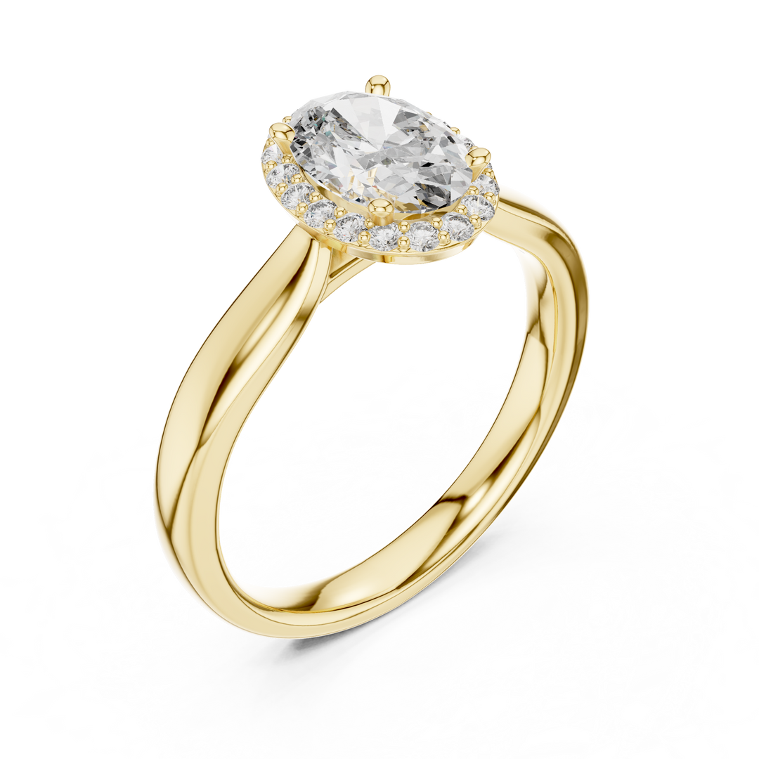 Elegant Oval Cut Halo Engagement Ring