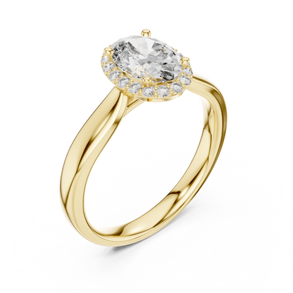 Elegant Oval Cut Halo Engagement Ring