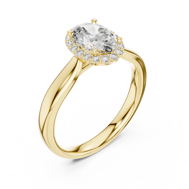 Elegant Oval Cut Halo Engagement Ring