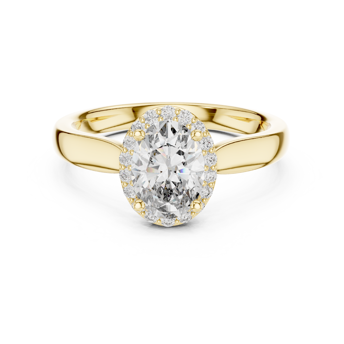 Elegant Oval Cut Halo Engagement Ring