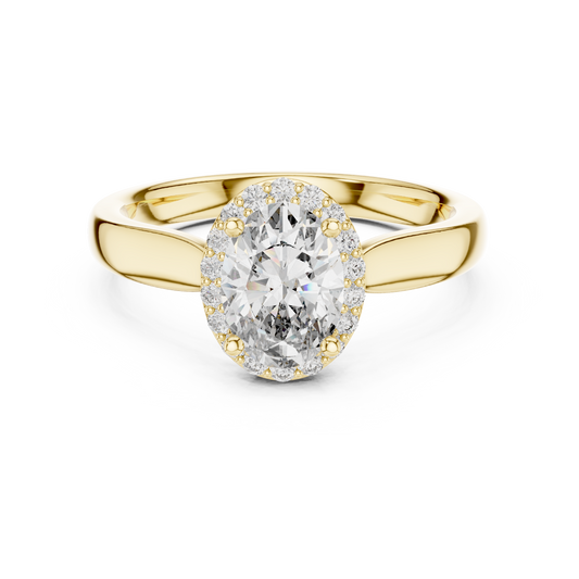 Elegant Oval Cut Halo Engagement Ring