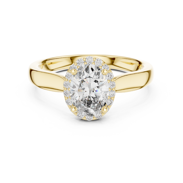 Elegant Oval Cut Halo Engagement Ring