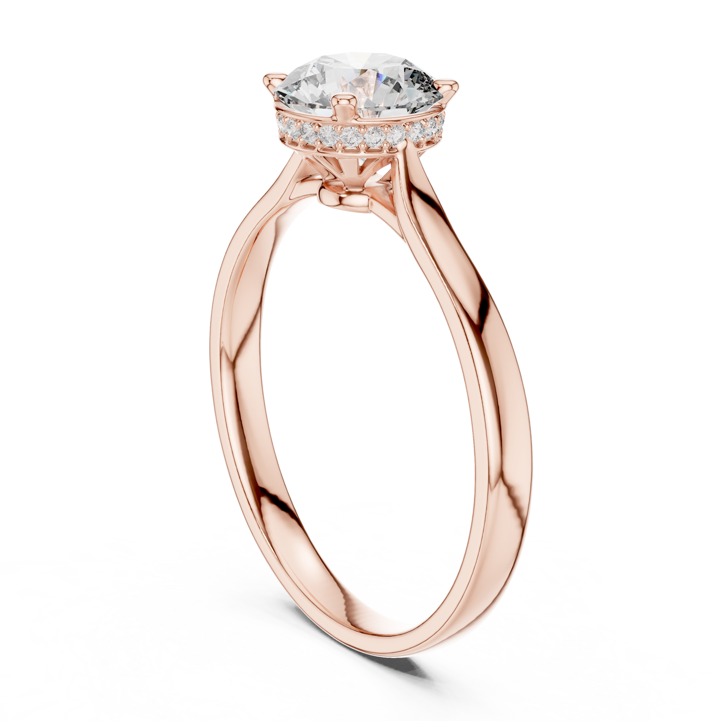 Classic Round Halo Engagement Ring