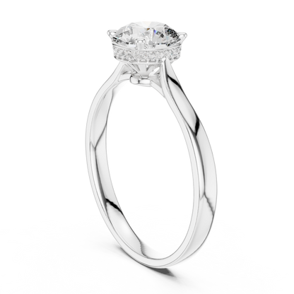 Classic Round Halo Engagement Ring