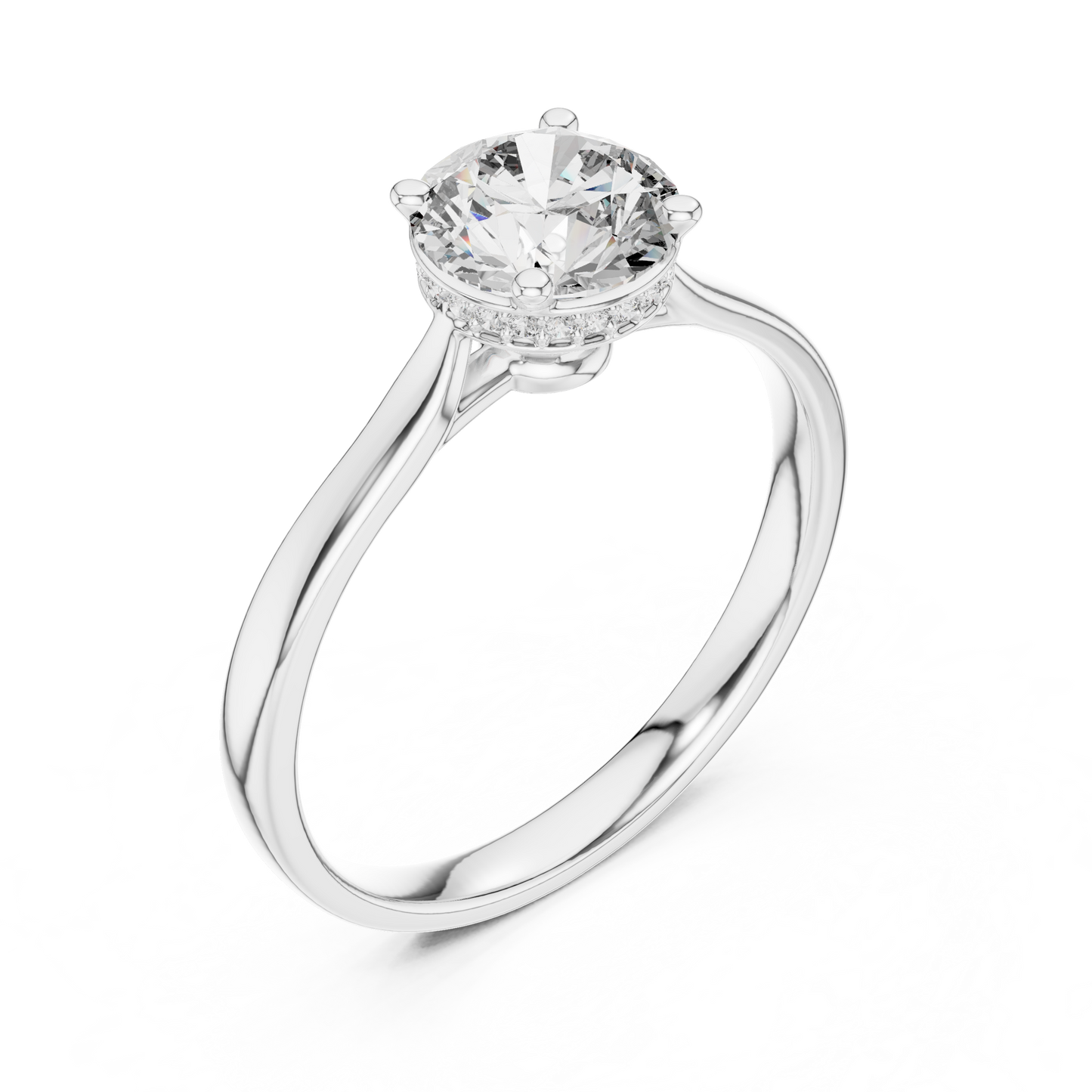 Classic Round Halo Engagement Ring
