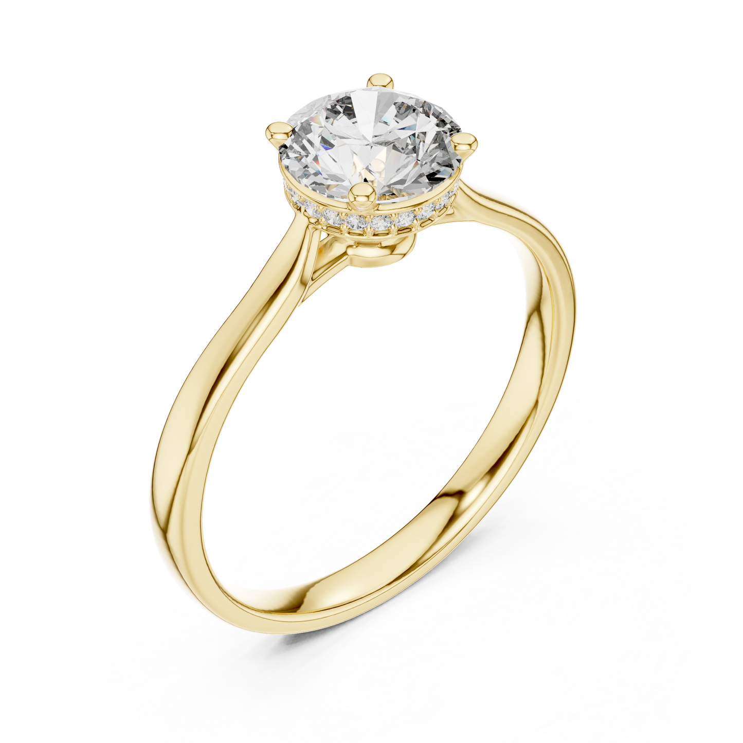 Classic Round Halo Engagement Ring