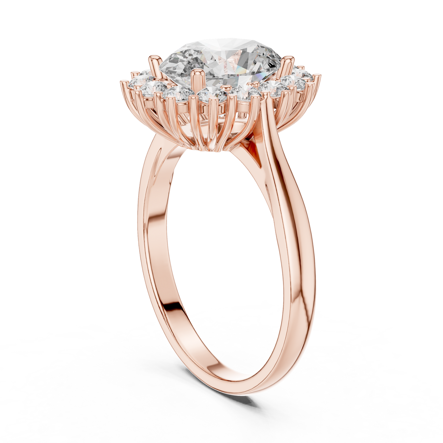 Oval Sapphire Cluster Halo Ring
