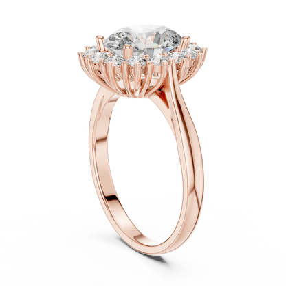 Oval Sapphire Cluster Halo Ring