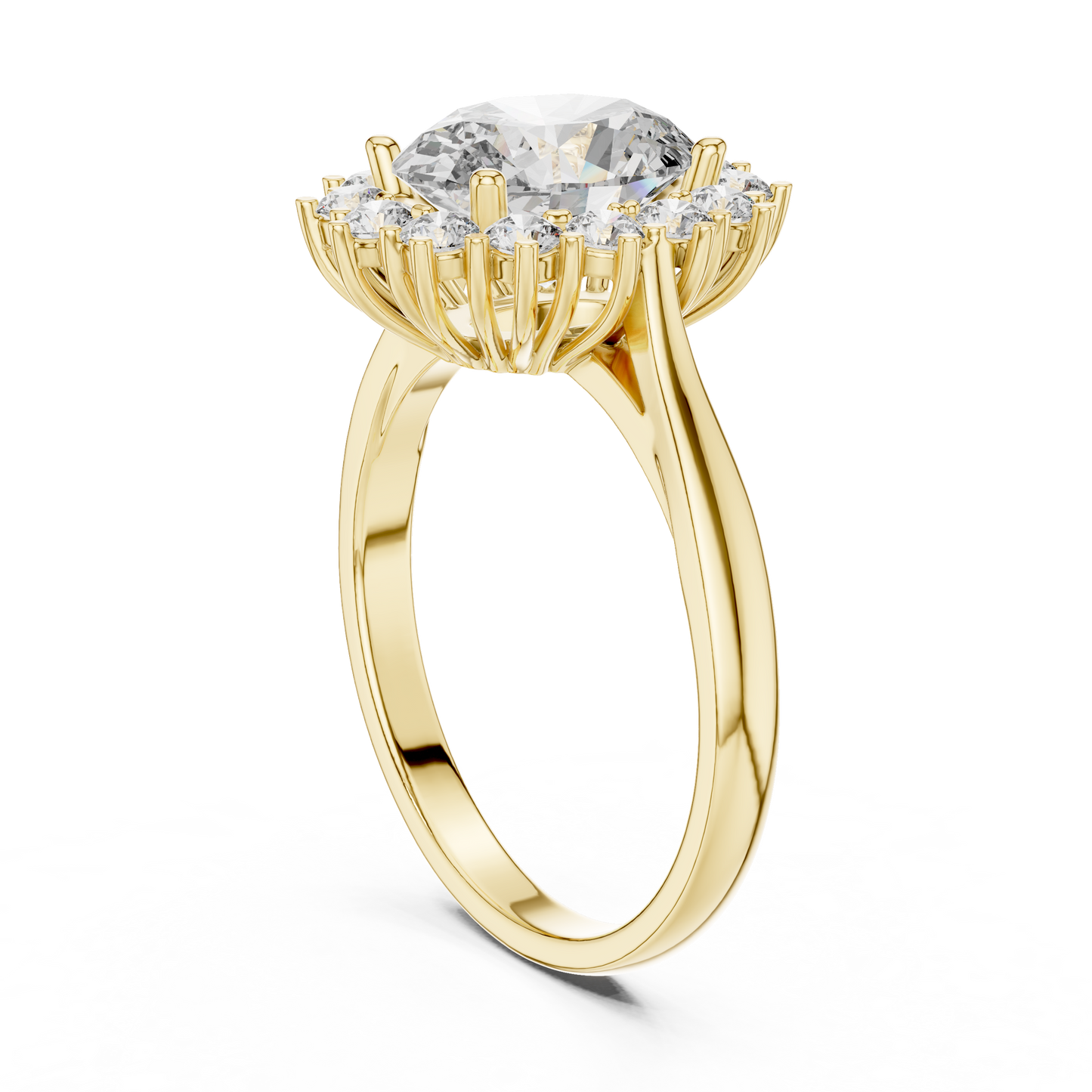 Oval Sapphire Cluster Halo Ring