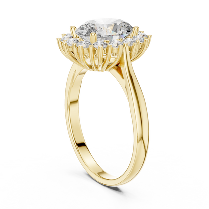 Oval Sapphire Cluster Halo Ring
