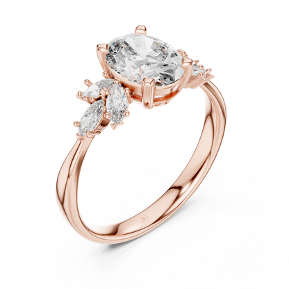 Botanical vine engagement ring