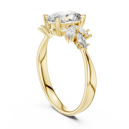 Botanical vine engagement ring