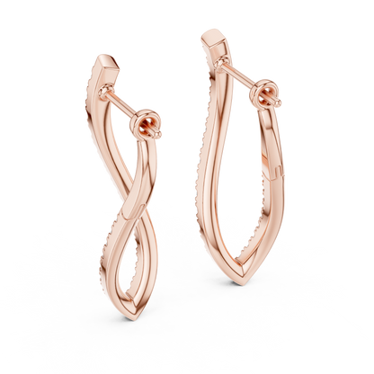 Blue Diamond U-Cut Teardrop Drop Earrings