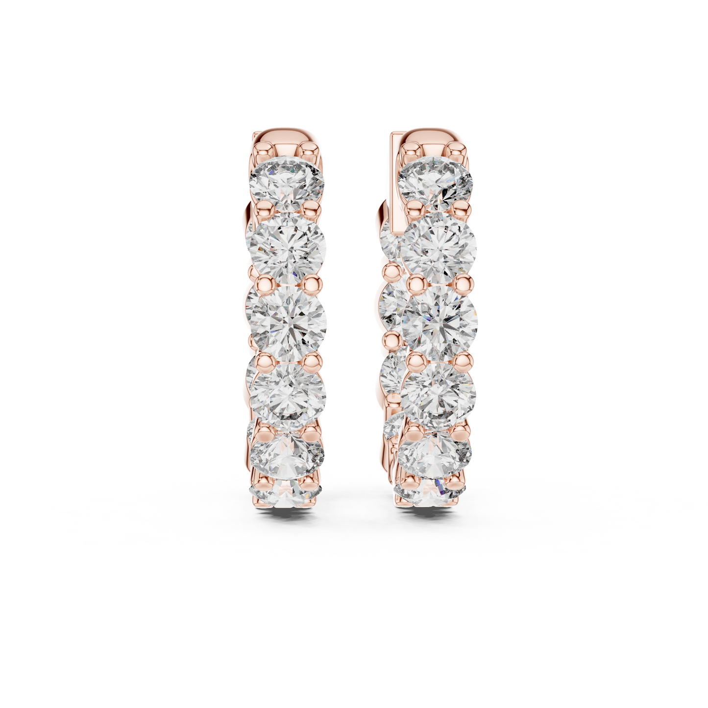 Round Blue Diamond Hoop Earrings