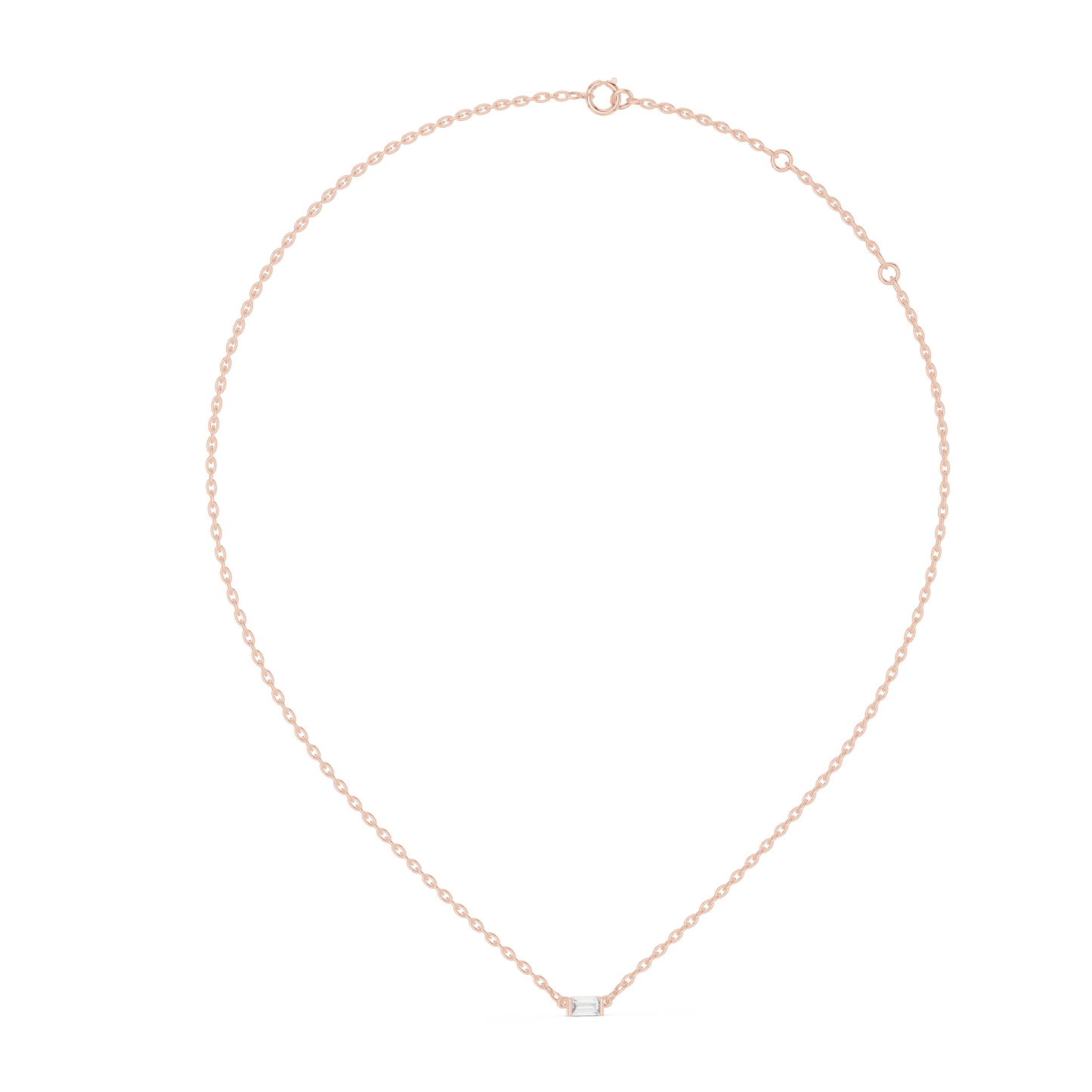 Emerald Cut Solitaire Pendant Necklace