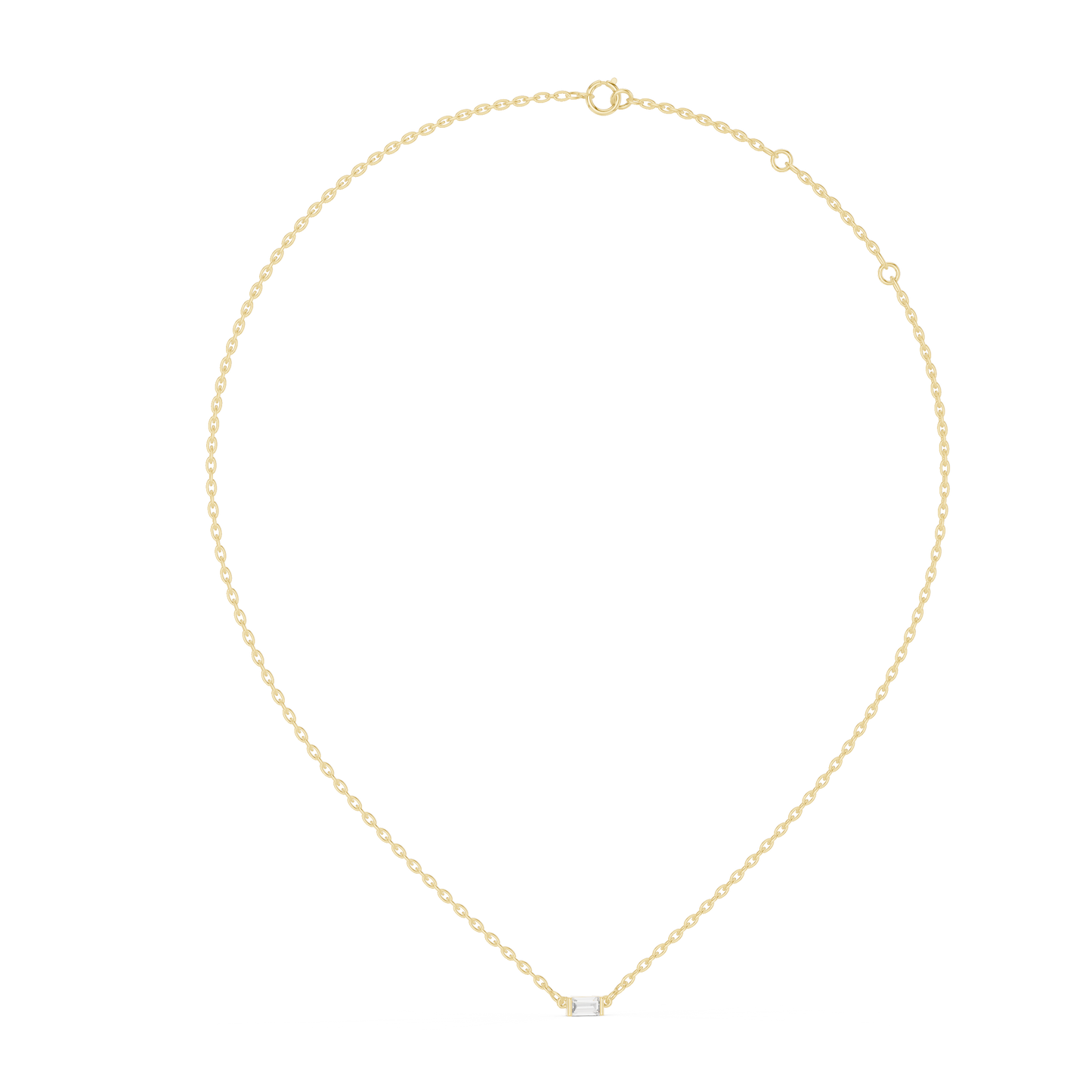 Emerald Cut Solitaire Pendant Necklace
