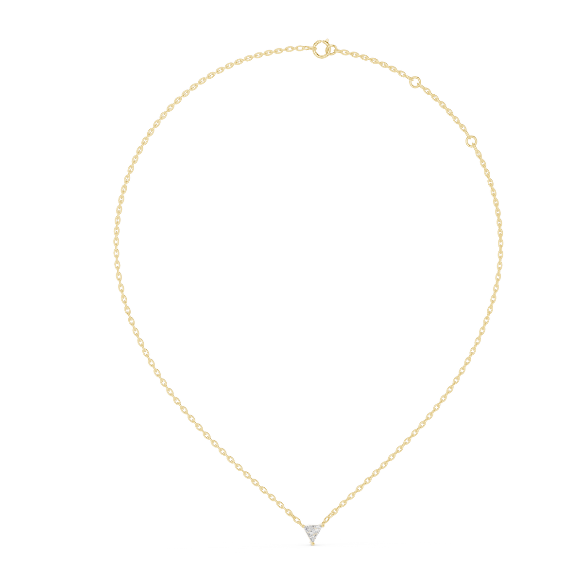 Trillion Cut Solitaire Pendant Necklace