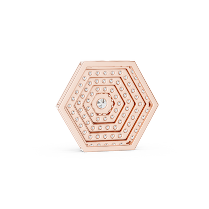 Hexagon Pavé Diamond Pendant Necklace