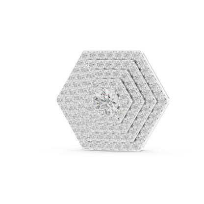 Hexagon Pavé Diamond Pendant Necklace