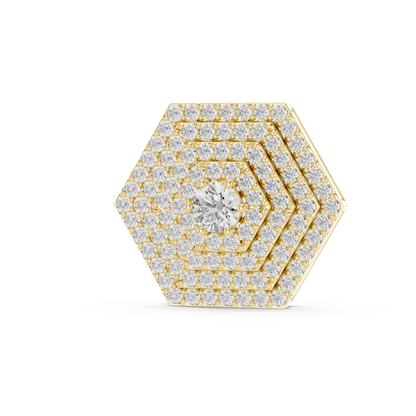 Hexagon Pavé Diamond Pendant Necklace