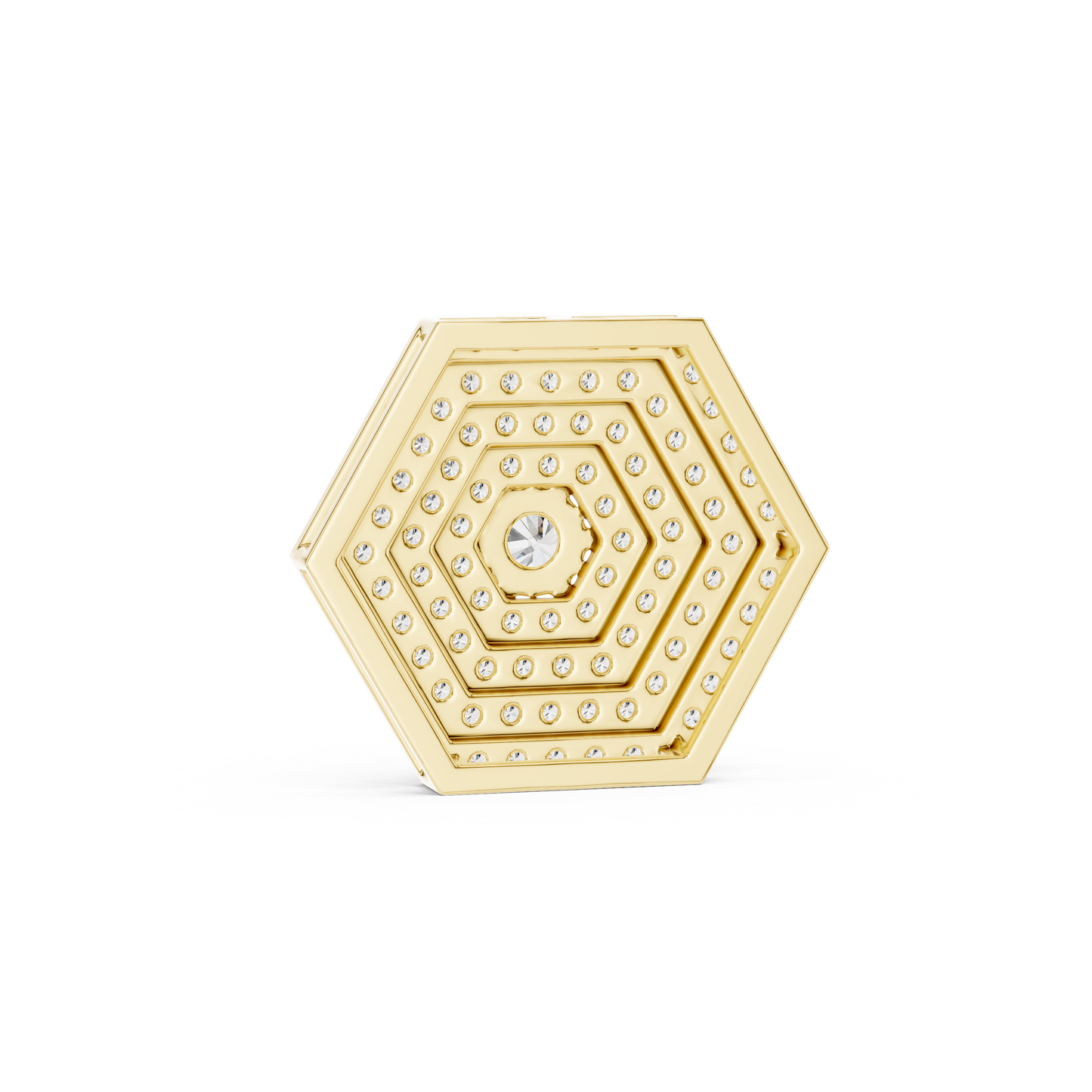 Hexagon Pavé Diamond Pendant Necklace