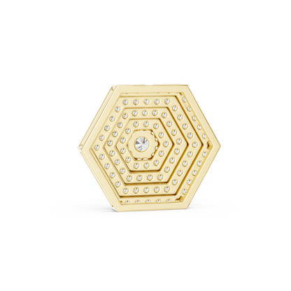 Hexagon Pavé Diamond Pendant Necklace