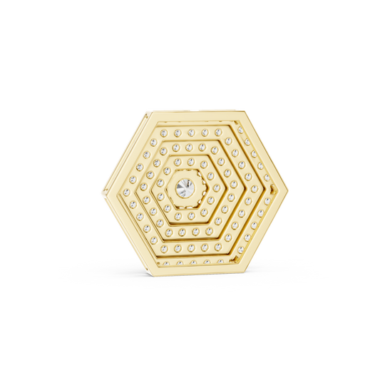 Hexagon Pavé Diamond Pendant Necklace