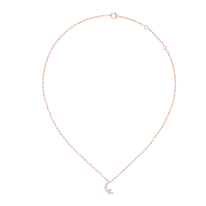 Crescent Moon Pavé Diamond Pendant Necklace