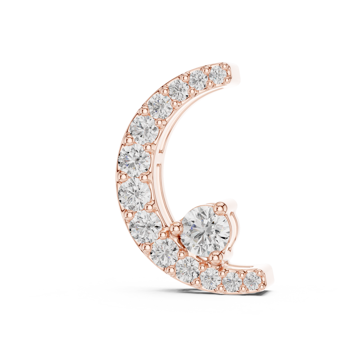 Crescent Moon Pavé Diamond Pendant Necklace