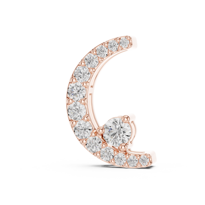 Crescent Moon Pavé Diamond Pendant Necklace