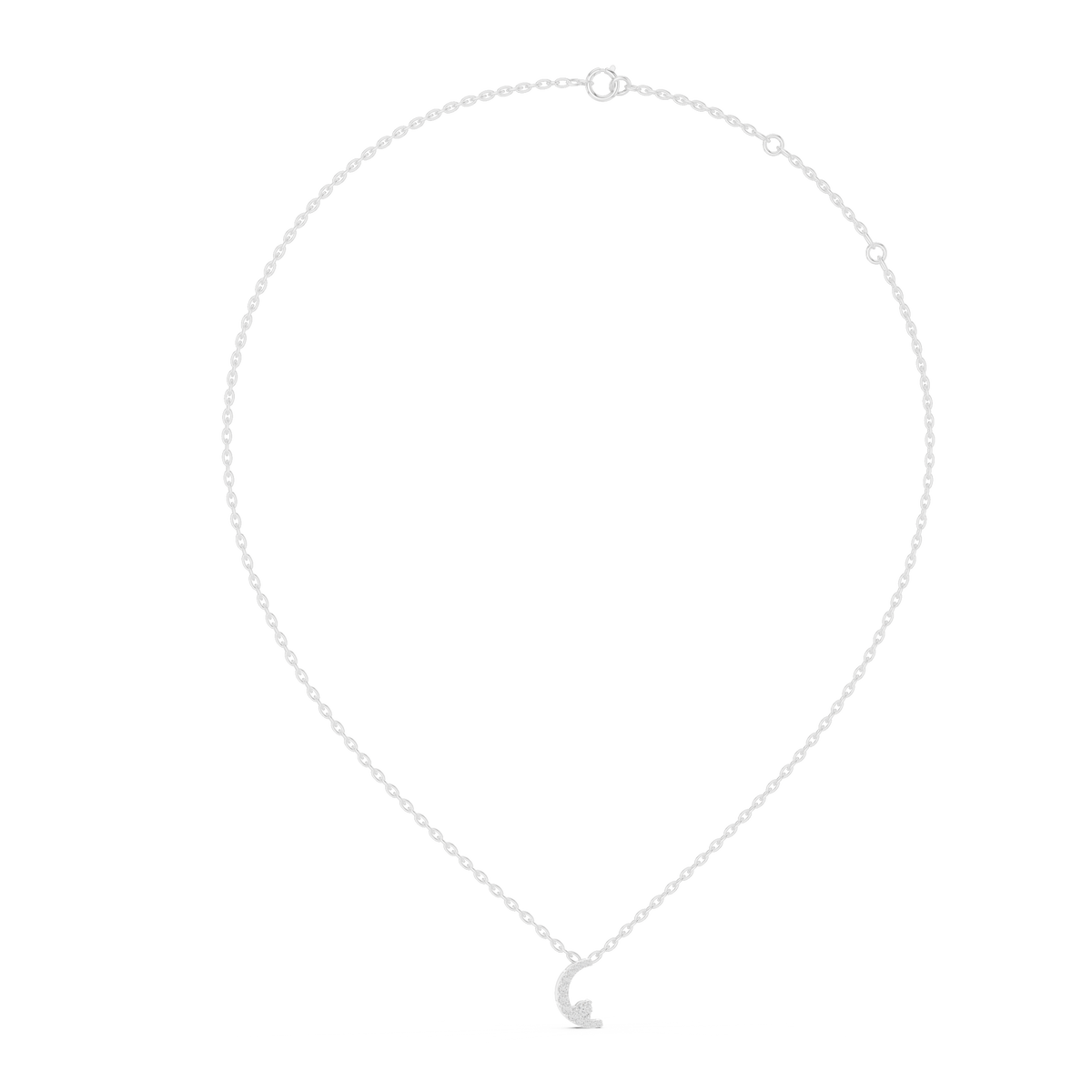 Crescent Moon Pavé Diamond Pendant Necklace