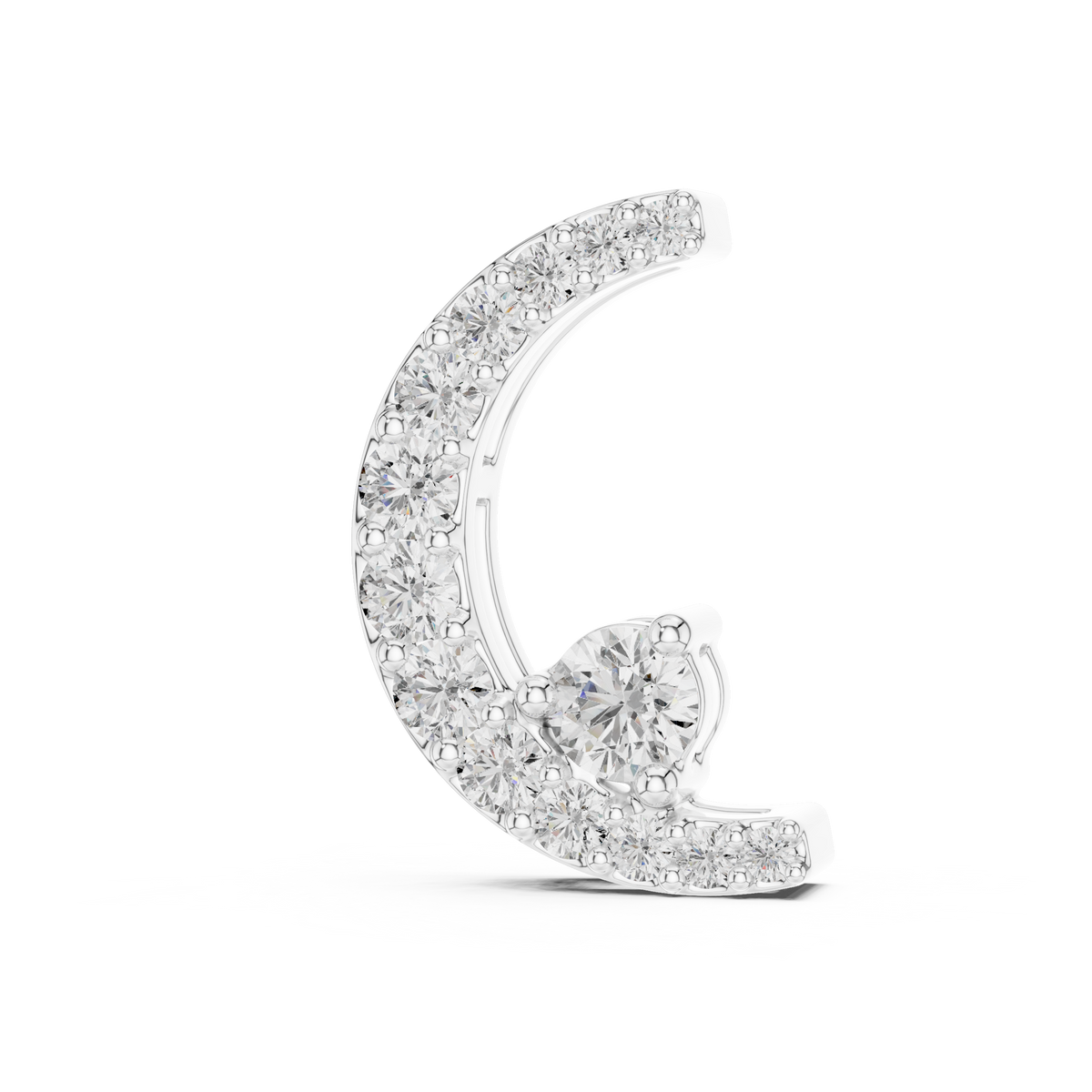 Crescent Moon Pavé Diamond Pendant Necklace