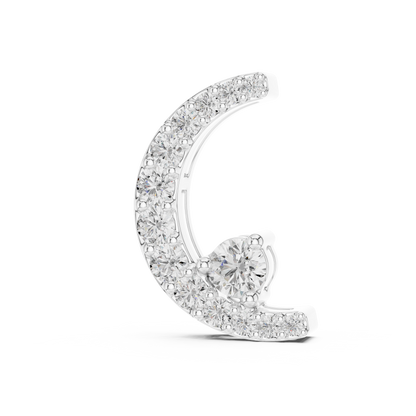 Crescent Moon Pavé Diamond Pendant Necklace